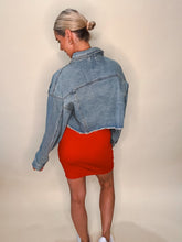 Load image into Gallery viewer, Oversized Cropped Denim Jacket