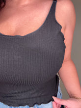 Load image into Gallery viewer, Ribbed ruffle cami top