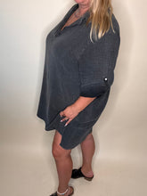 Load image into Gallery viewer, Plus Size Henley Shirt Dress