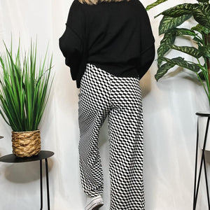 Checker Print Woven Pants